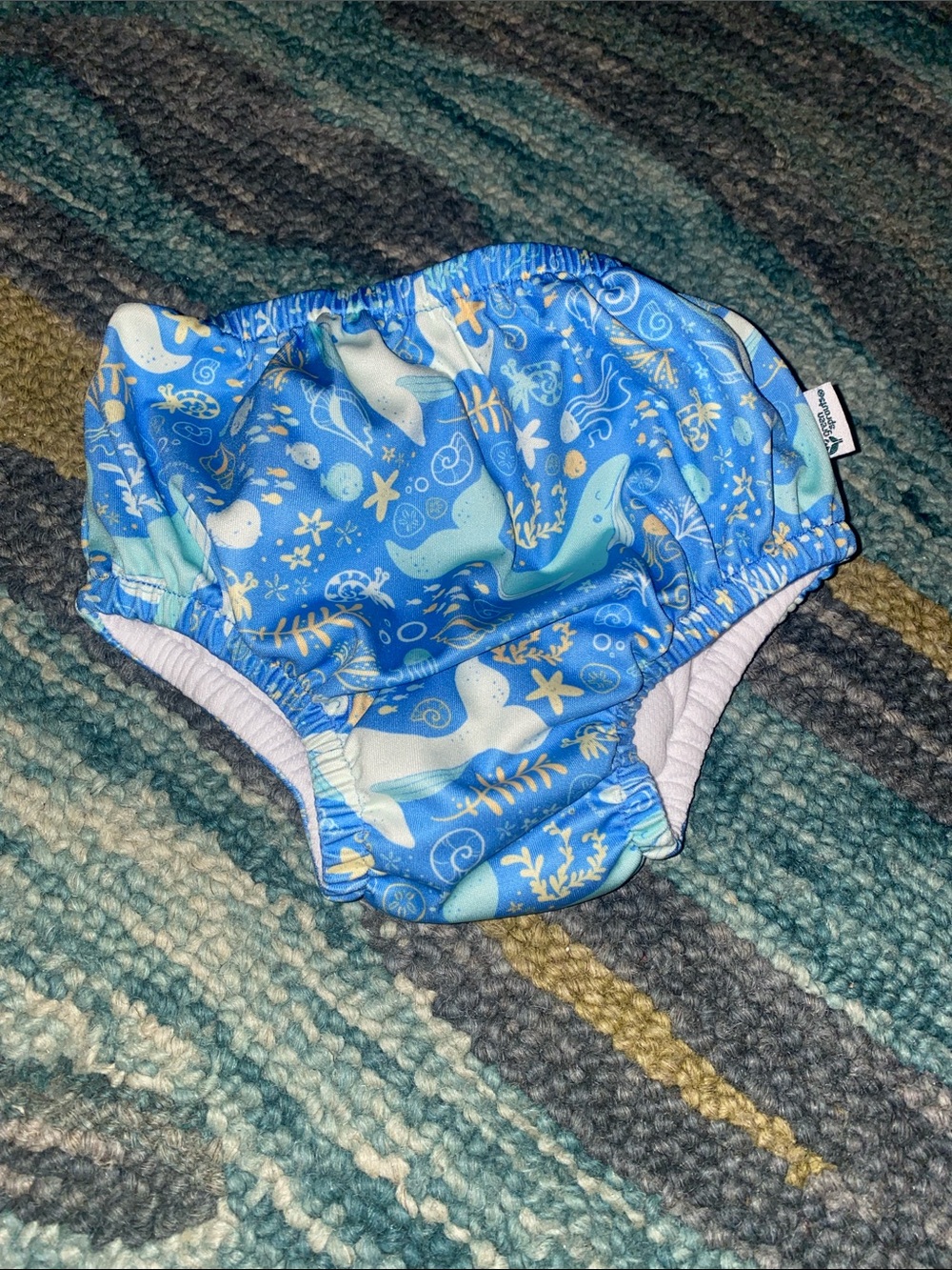 Green Sprouts Ocean Print Swim Trainer / Reusable Swim Diaper